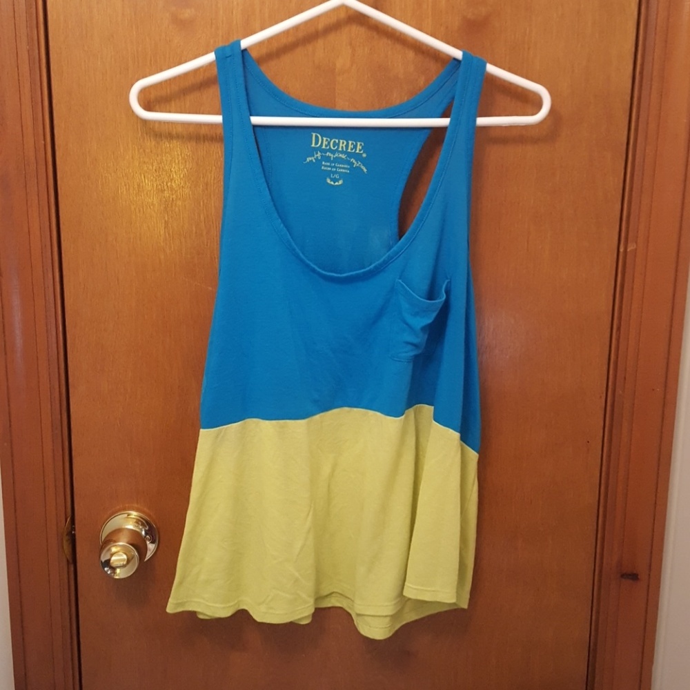 Blue and green tank